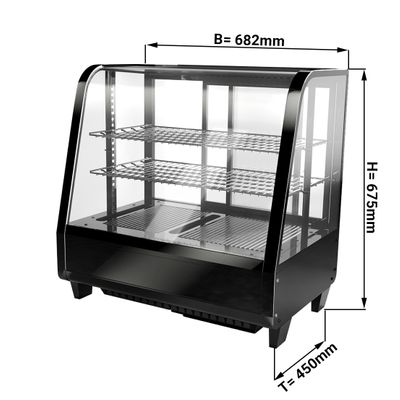 Tabletop refrigerated display case - 100 litres - 680mm - with LED lighting & 2 shelves