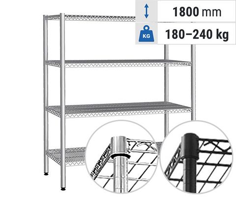 Étagères - avec tablettes en fil métallique