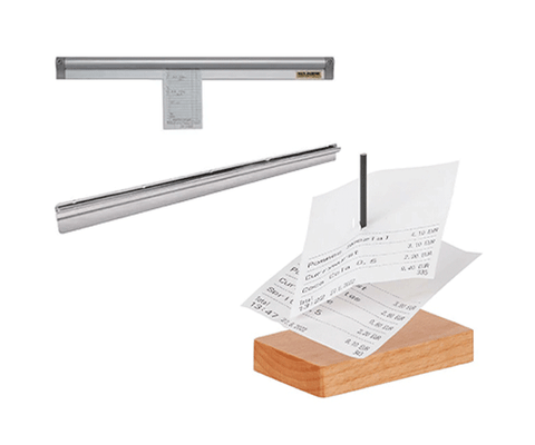 سكك وأسياخ لتعليق الإيصالات