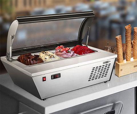 Table ice cream display cases