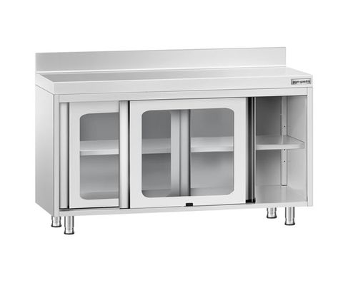 Armoires de travail – avec dosseret et portes coulissantes en verre