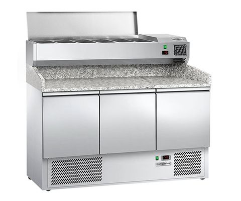 طاولات تبريد بيتزا مع واجهات عرض مبردة