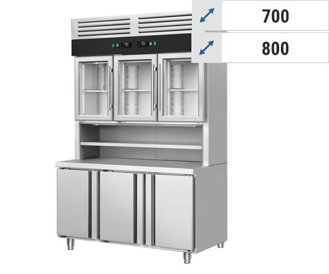 Kühltisch mit Wandkühlregal