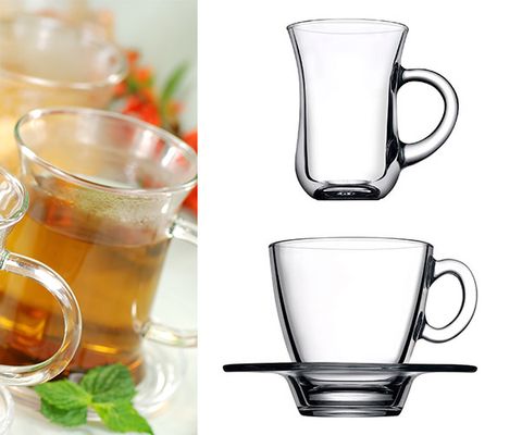 Coffee-/tea glasses & saucers