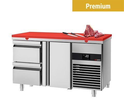 طاولات تبريد مع لوح تقطيع أحمر