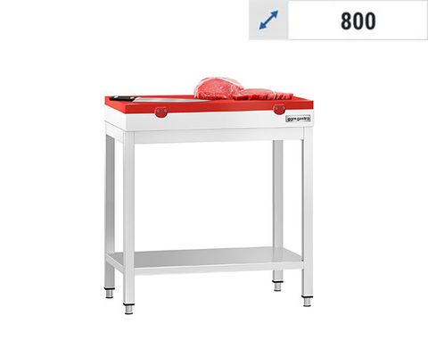 Work table with red cutting board – 800 deep