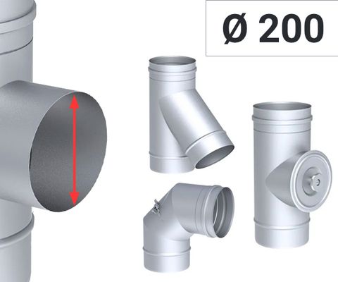 Ø 200 - ventilationsrör enkelväggiga