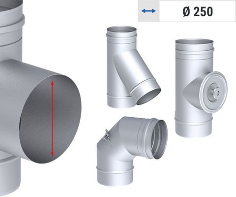 Ø 250 – Single-walled ventilation pipes 