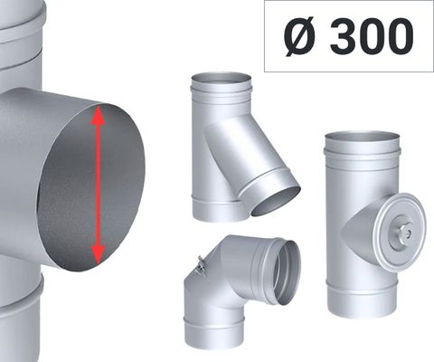 Ø 300 - Ventilationsrör enkelväggiga