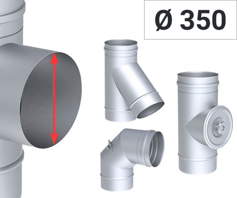 Ø 350 - Ventilationsrör enkelväggiga