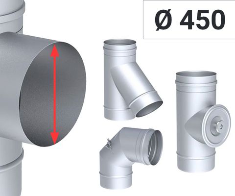 Ø 450 - ventilationsrör enkelväggiga