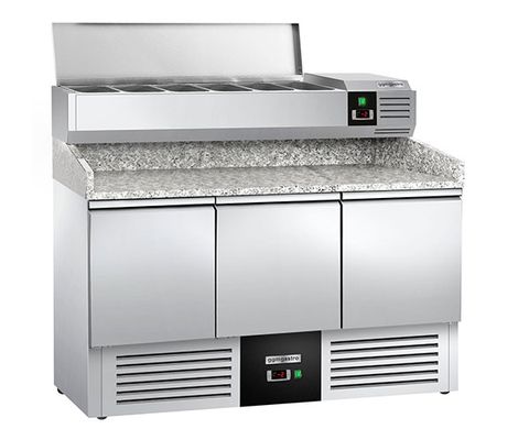 طاولات تبريد بيتزا مع واجهات عرض مبردة