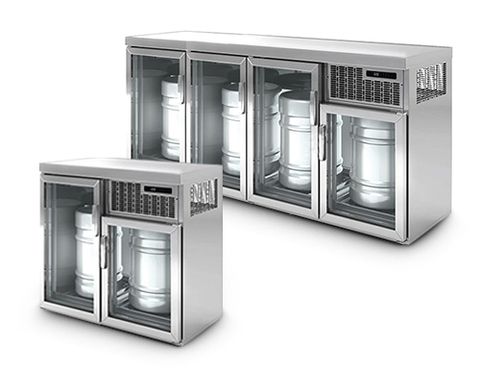 Refrigeratore fusti con porte in vetro & Aggregato integrata