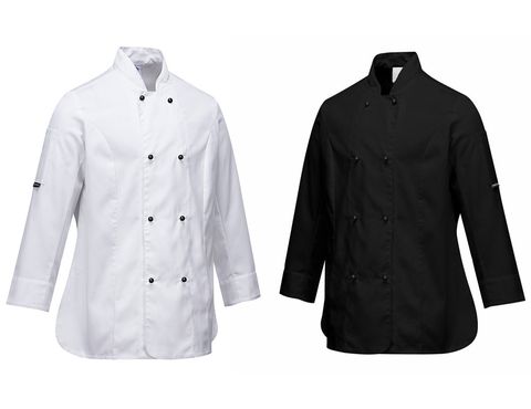 Veste de cuisine basique pour femmes, manches longues