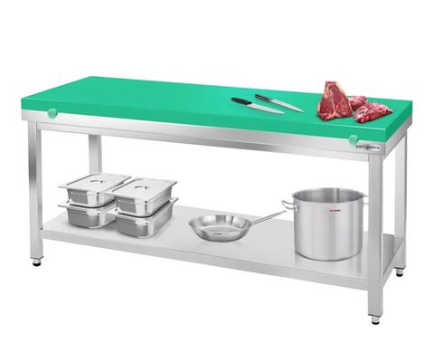 Arbetsbord med Grön Skärbräda & Bottenhylla 800 Djup