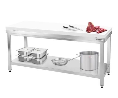 Arbetsbord med Vit Skärbräda & Bottenhylla 800 Djup