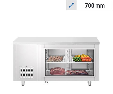 Chladicí stoly se skleněnou přední částí