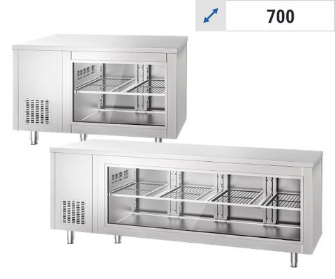 طاولات تبريد مع واجهة زجاجية