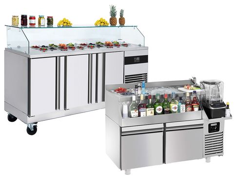 طاولات تحضير متنقلة للكوكتيلات / السلطات