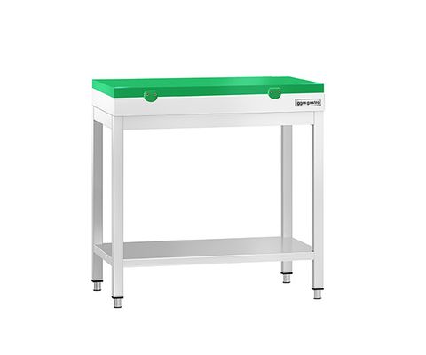 Table de travail avec planche à découper verte profondeur 600