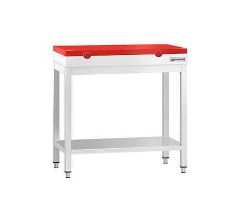 Table de travail avec planche à découper rouge profondeur 600