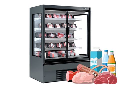 Espositore murale refrigerato per bevande, latte e salumi PROFONDITÀ 700