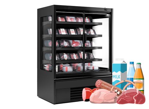 Espositore murale refrigerato per bevande, latte e salumi PROFONDITÀ 700