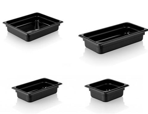 GN حاويات بولي كربونات سوداء