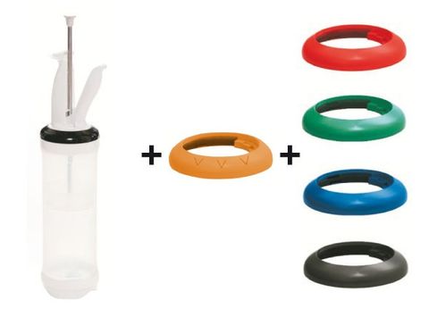 حلقات ملونة ومقابض لعبوات الصلصات