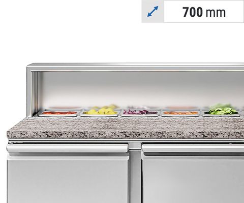 Saladettes with stainless steel top