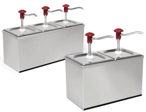 Såsdispenser i rostfritt stål, kantig