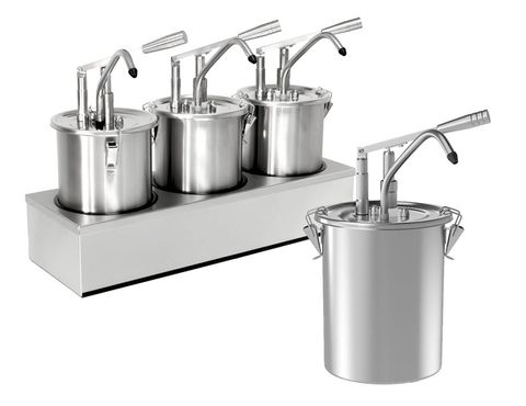 Såsdispenser i rostfritt stål, rund