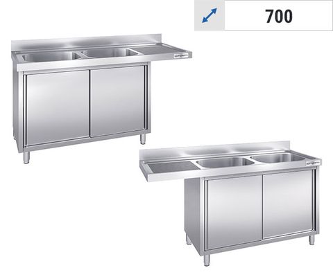 Diskbänk för Diskmaskin - 2 Hoar 700 Djup