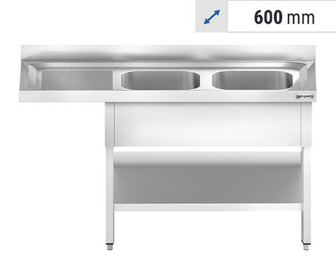 Dishwasher tables 2 basins- depth 600 mm