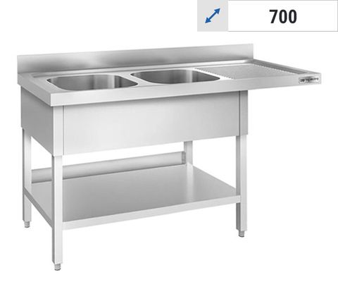 Diskmaskinsbänkar 2 hoar - djup 700 mm