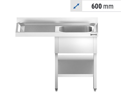 Dishwasher tables 1 basin - depth 600 mm