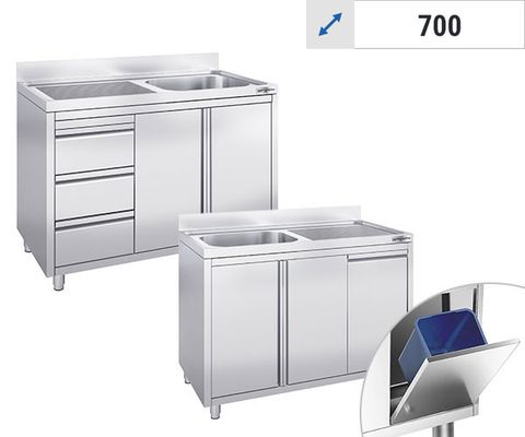 Diskskåp med inbyggda element - 1 ho - 700 mm