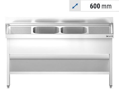 Sink units 2 basins in the center- depth 600 mm