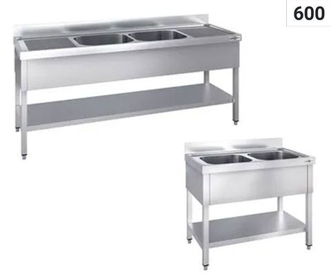 Eviers 2 cuves au centre - Profondeur 600 mm