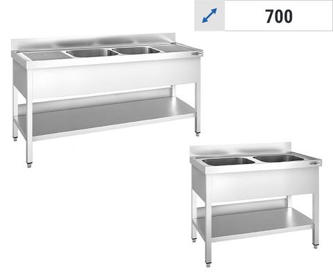 Diskbänkar 2 hoar i mitten - djup 700 mm