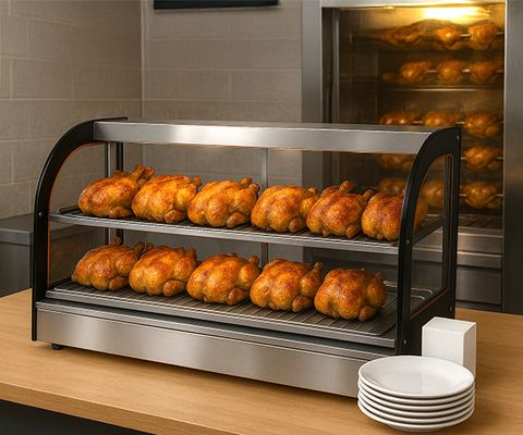 Warming display cases