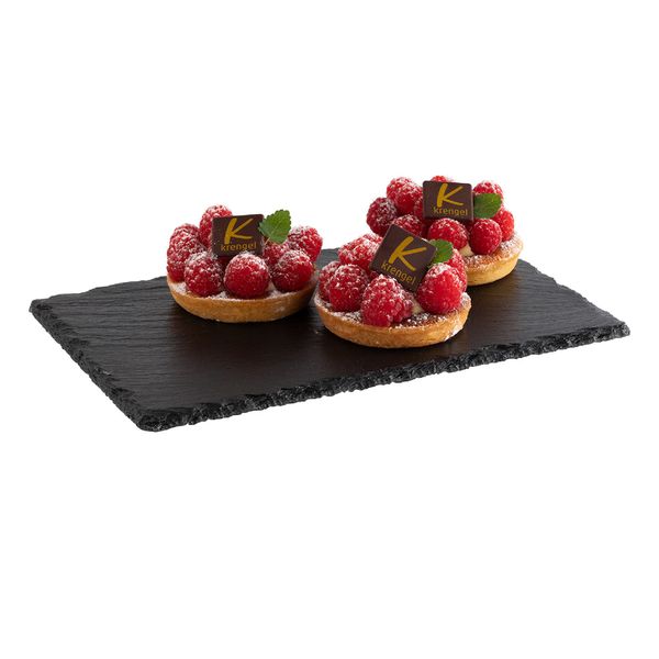 (6 Stück) Naturschieferplatte - GN 1/4 - 265x162mm - Schwarz