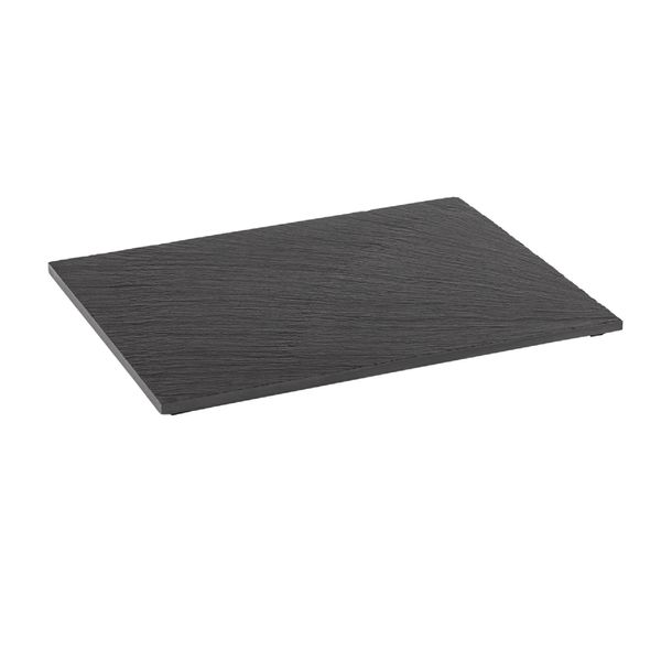 (6 Stück) Naturschieferplatte - GN 1/2 - VALO - 325x265mm - inkl. Standfüße - Schwarz