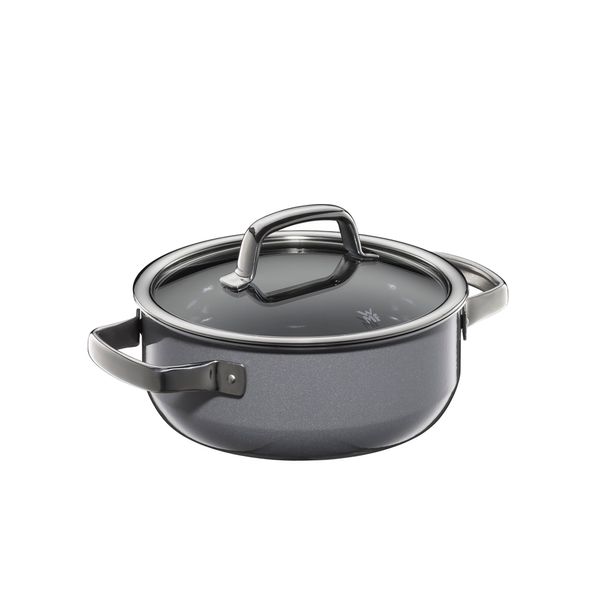 WMF | FUSIONTEC MINERAL - Bratentopf - Ø 200mm - 2,4 Liter - inkl. Glasdeckel - Platinum