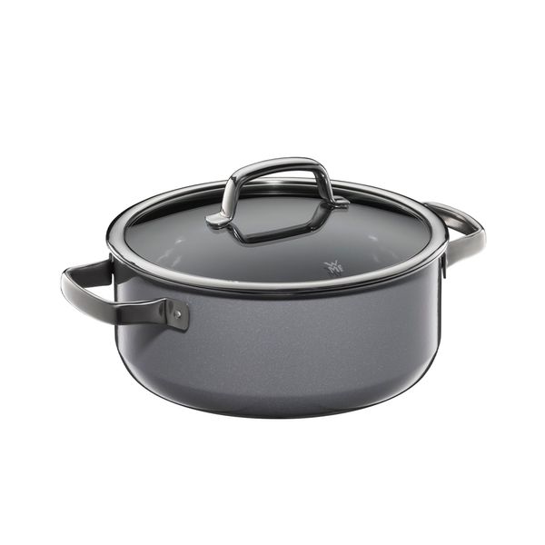 WMF | FUSIONTEC MINERAL - Bratentopf - Ø 240mm - 4,4 Liter - inkl. Glasdeckel - Platinum