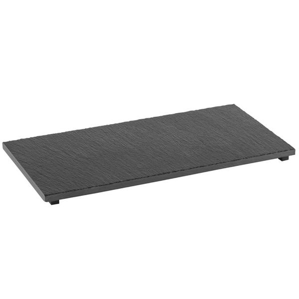 (6 Stück) Naturschieferplatte - GN 1/3 - VALO - 325x176mm - inkl. Standfüße - Schwarz