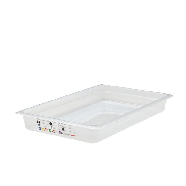 (6 Stück) CAMBRO | SafeTrak - Polypropylen-Behälter GN 1/1 - Milchig - Höhe: 65mm