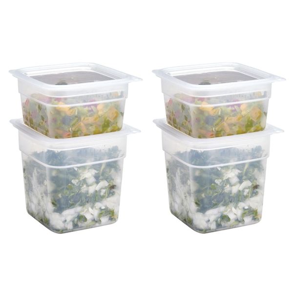 CAMBRO | CAMSQUARES® - FreshPro Behälter-Set - 8-teilig - 2x 0,95 Liter & 2x 0,47 Liter - Transparent