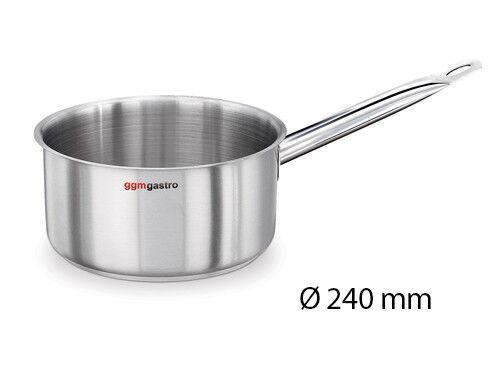 Stiel-Kasserolle - Edelstahl - 7 Liter - Ø 240mm - Höhe: 150mm - Induktionsgeeignet