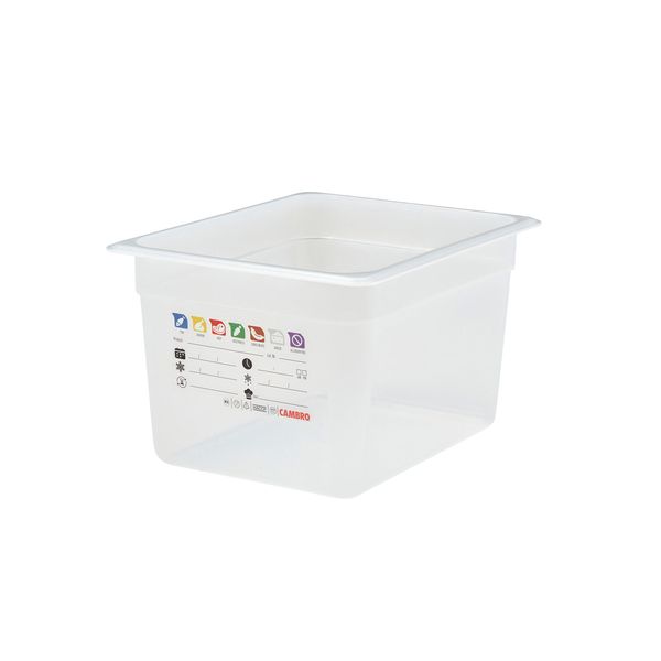 (6 Stück) CAMBRO | SafeTrak - Polypropylen-Behälter GN 1/2 - Milchig - Höhe: 200mm